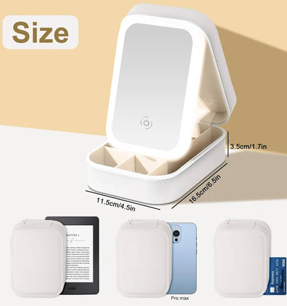 Small Travel LED Makeup Mirror Case with